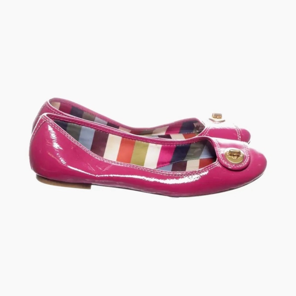 EUC COACH F2370 NOEL MAGENTA TURNLOCK FLATS 🥿 - Picture 5 of 12